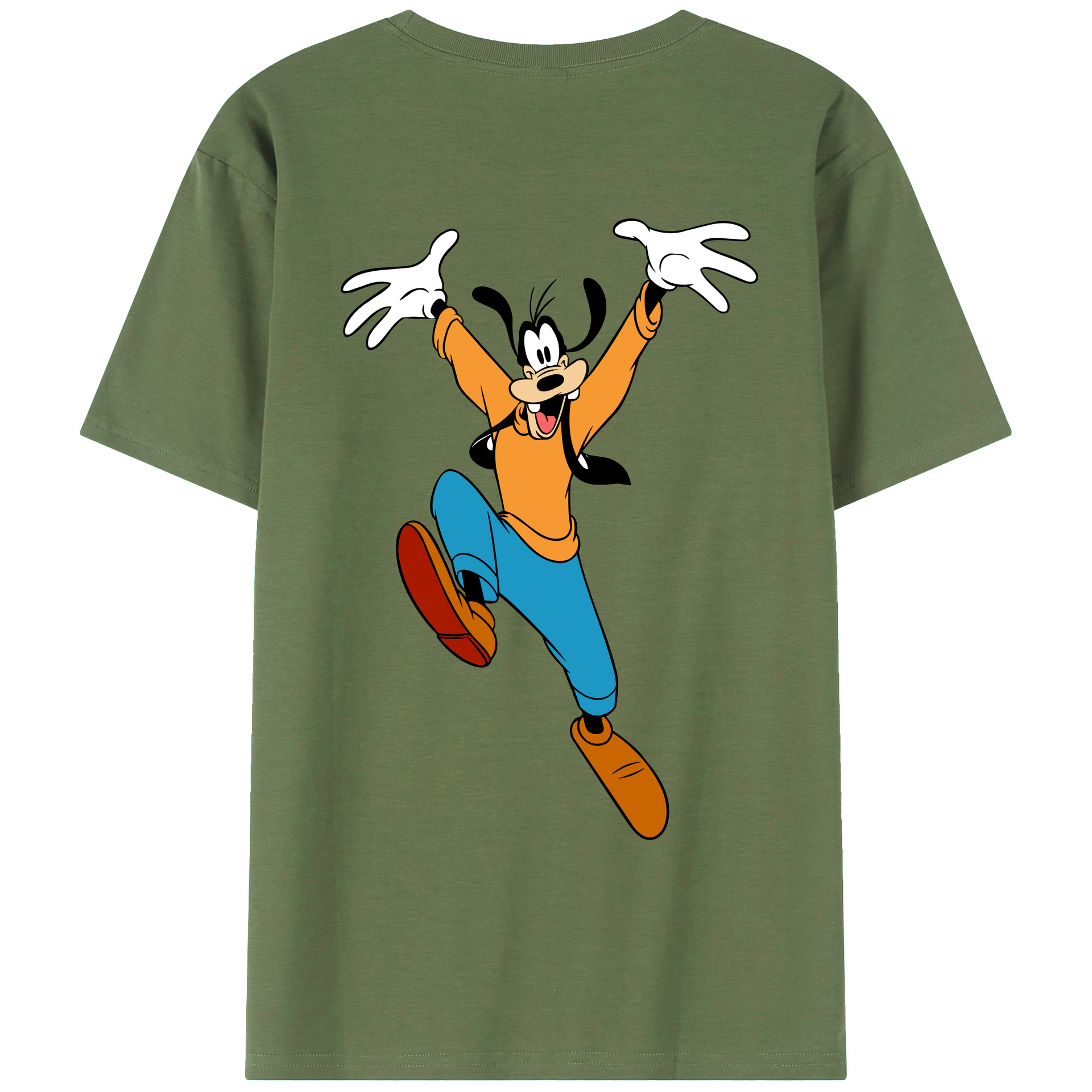 ミッキーマウス Mickey Mouse 綿100％ メンズ半袖Tシャツ（バックプリント） 通気性